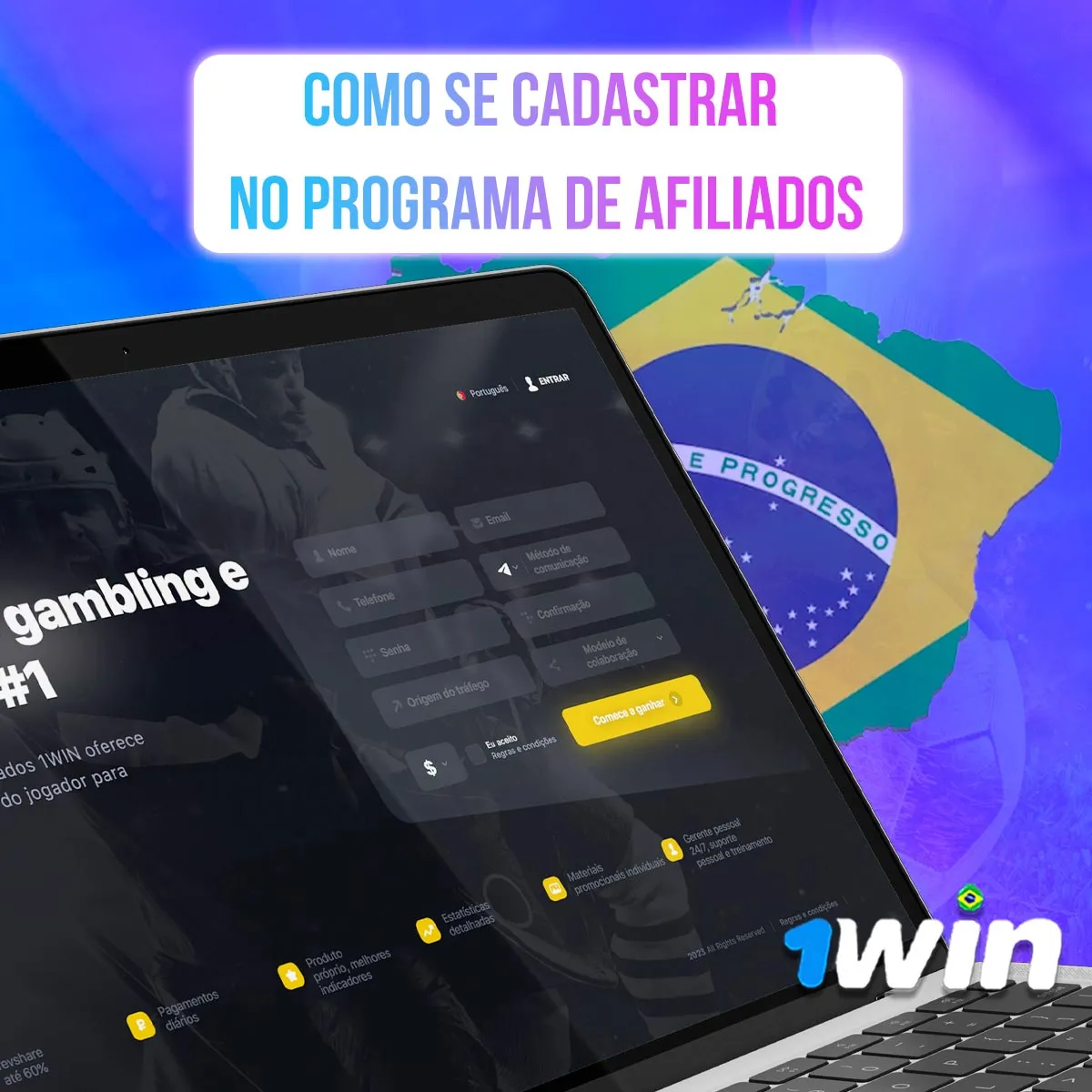 Como se cadastrar no Programa de Afiliados 1win no mercado brasileiro