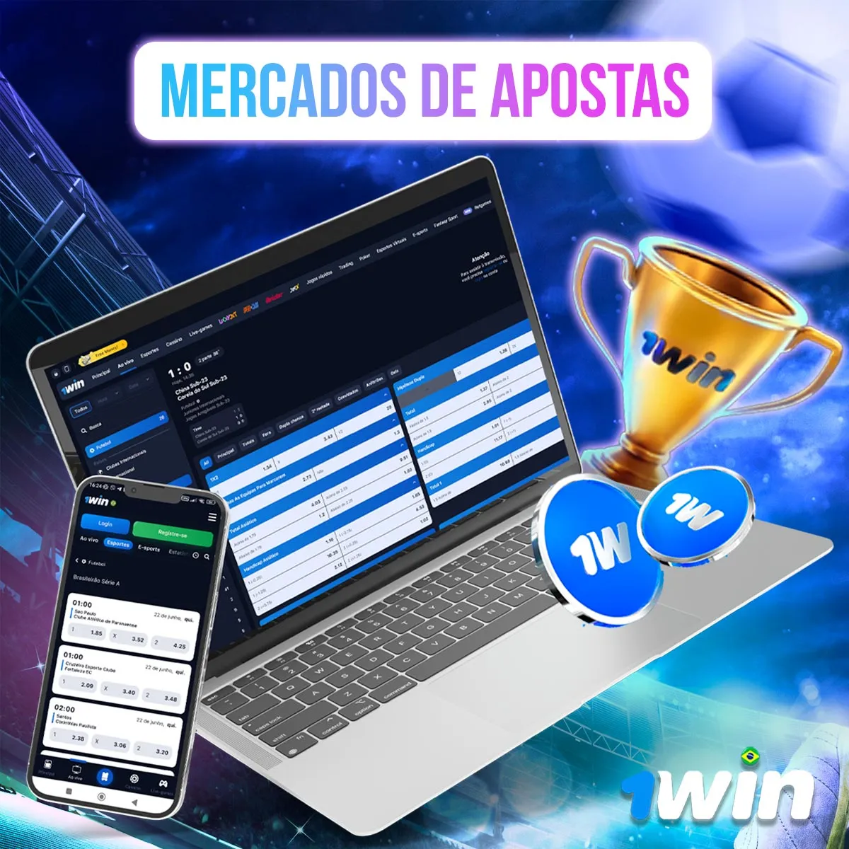 O mercado de apostas esportivas na casa de apostas 1win no mercado brasileiro