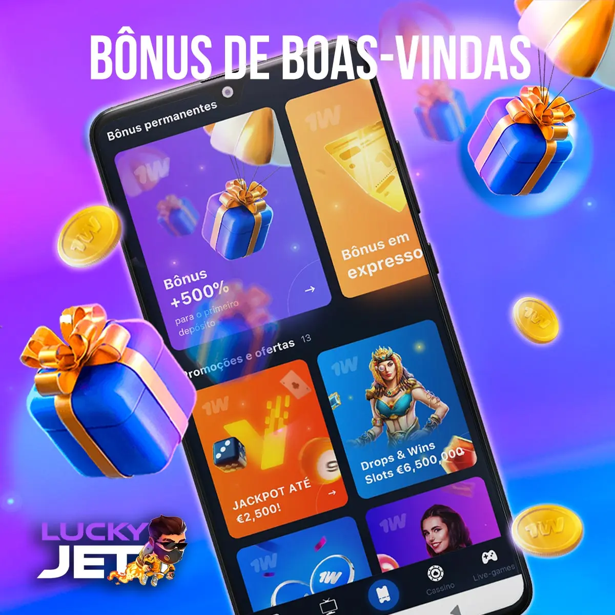 Bônus da 1win para jogar no Lucky Jet