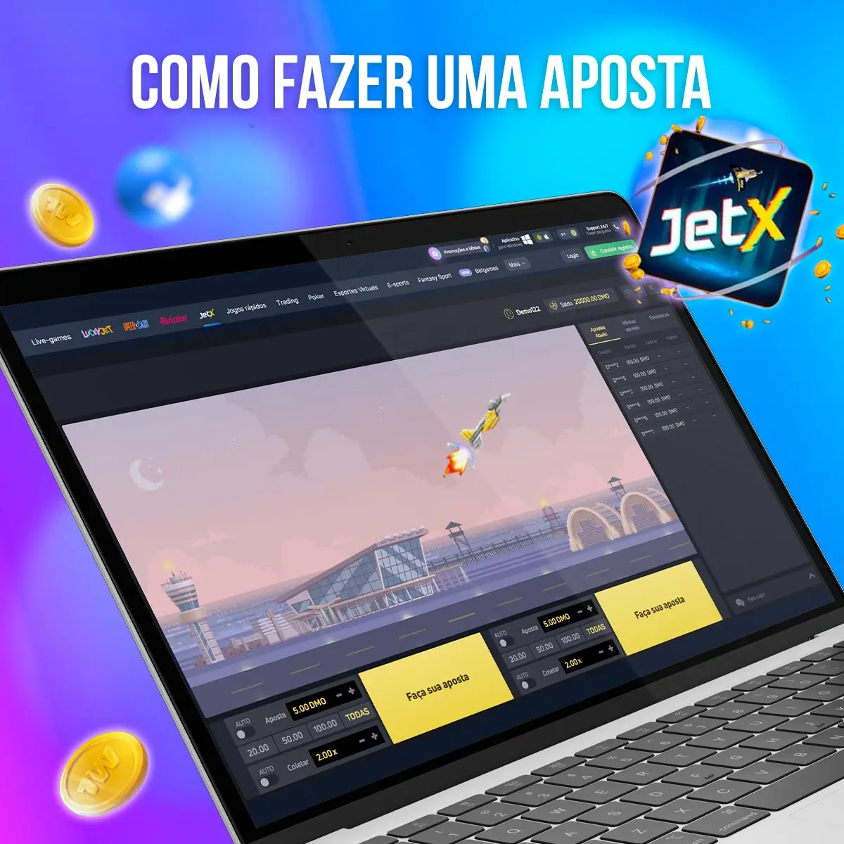 Como apostar no 1win JetX