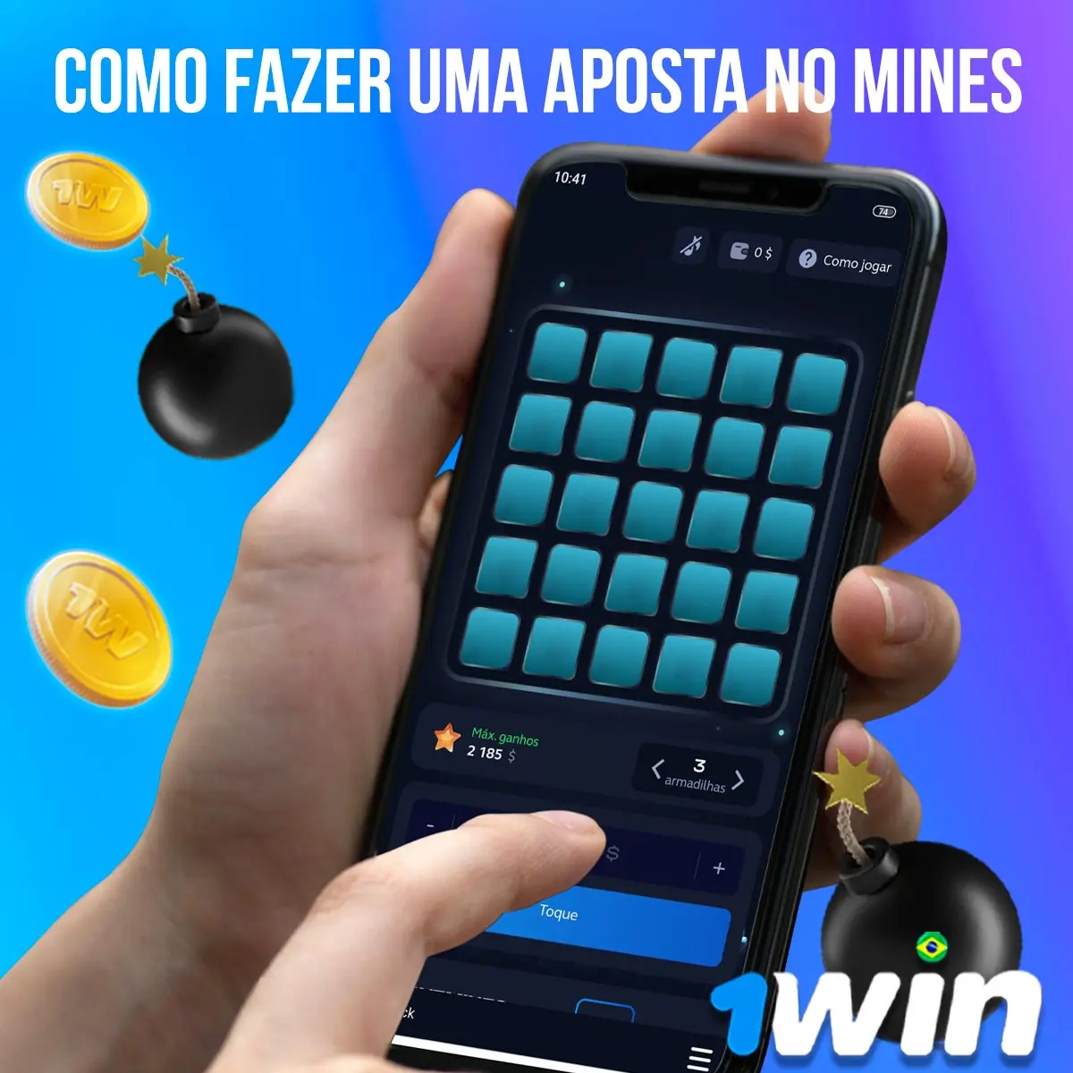 Como apostar no Mines 1win