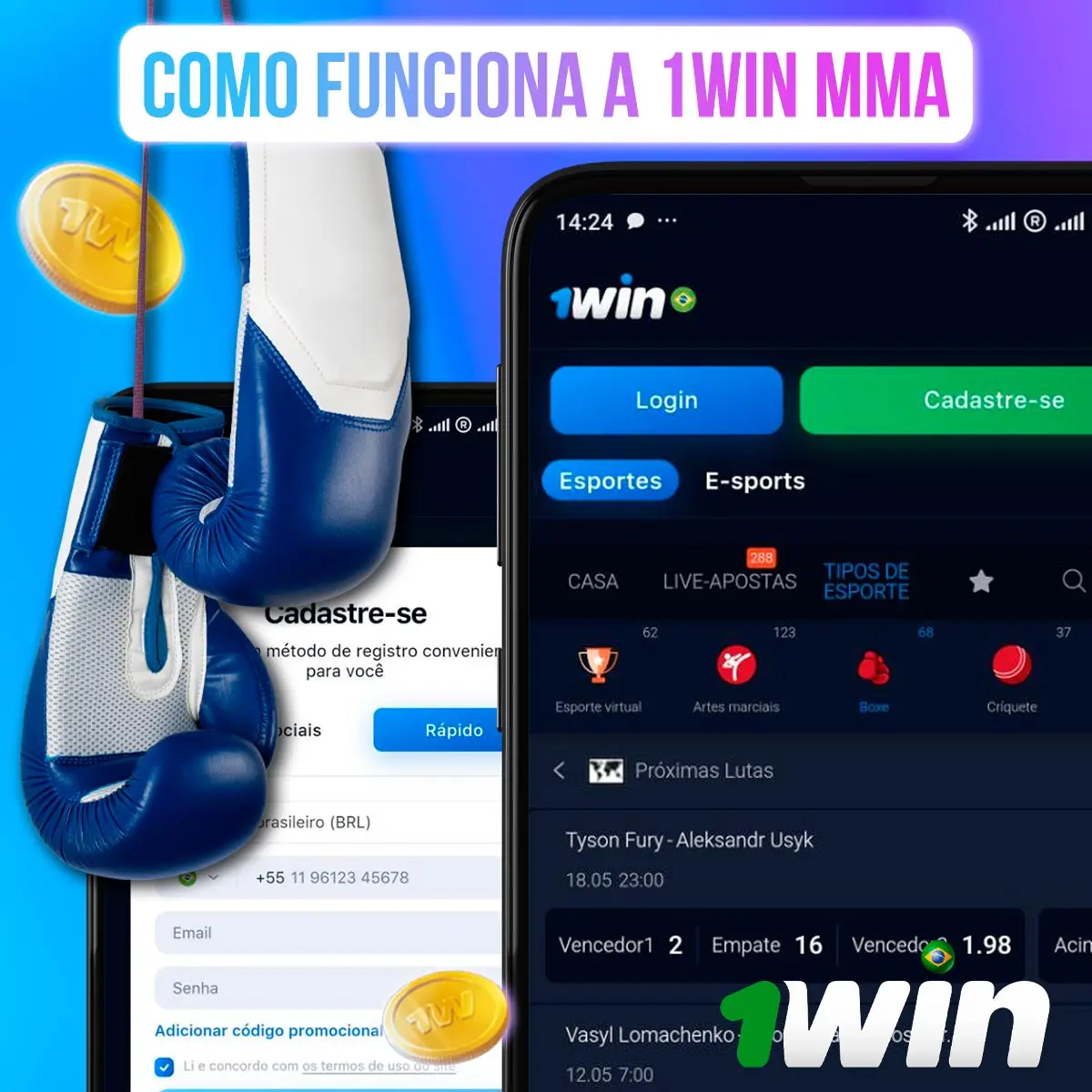 Recursos do 1win MMA