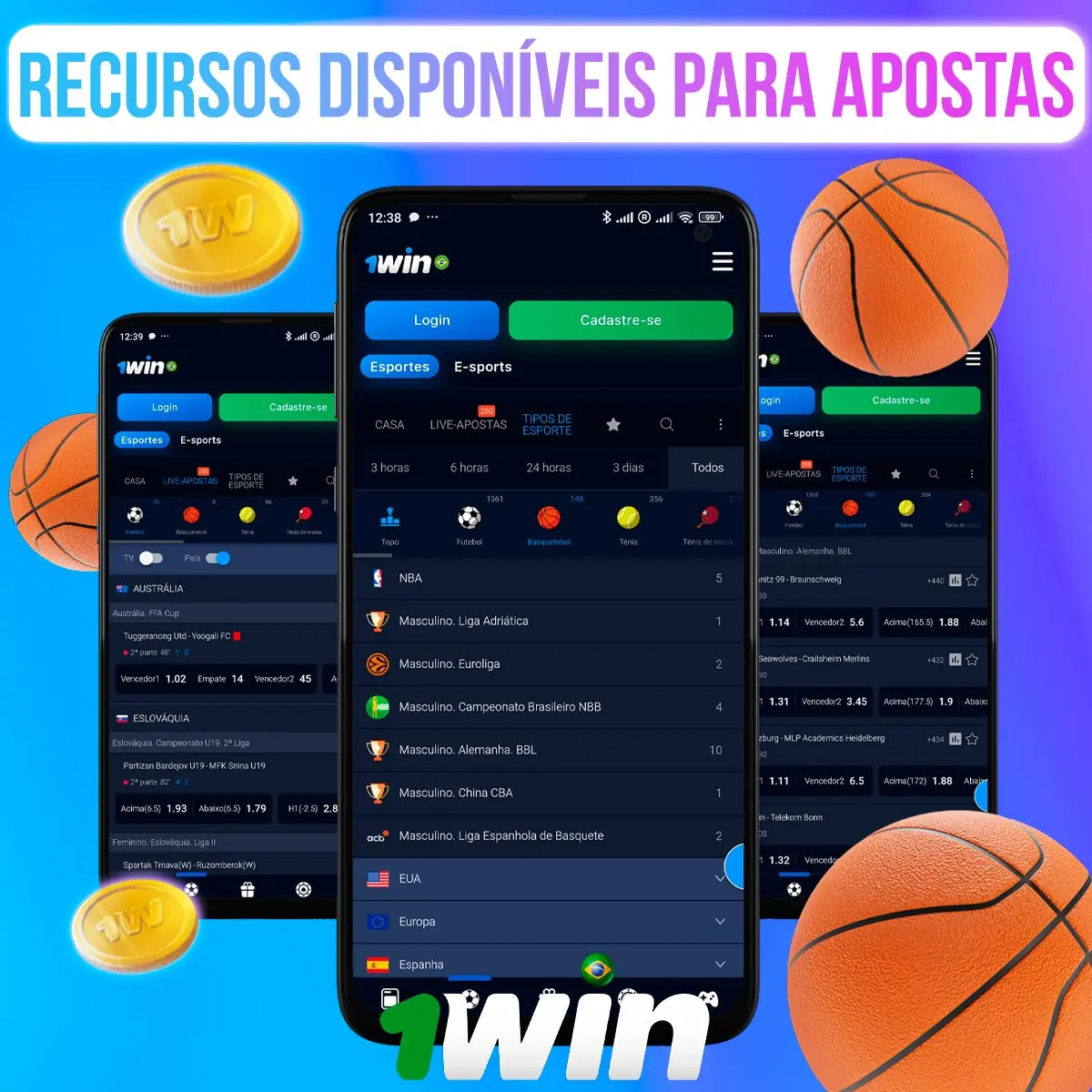 Funcionalidade disponível para apostas de Basquete 1win