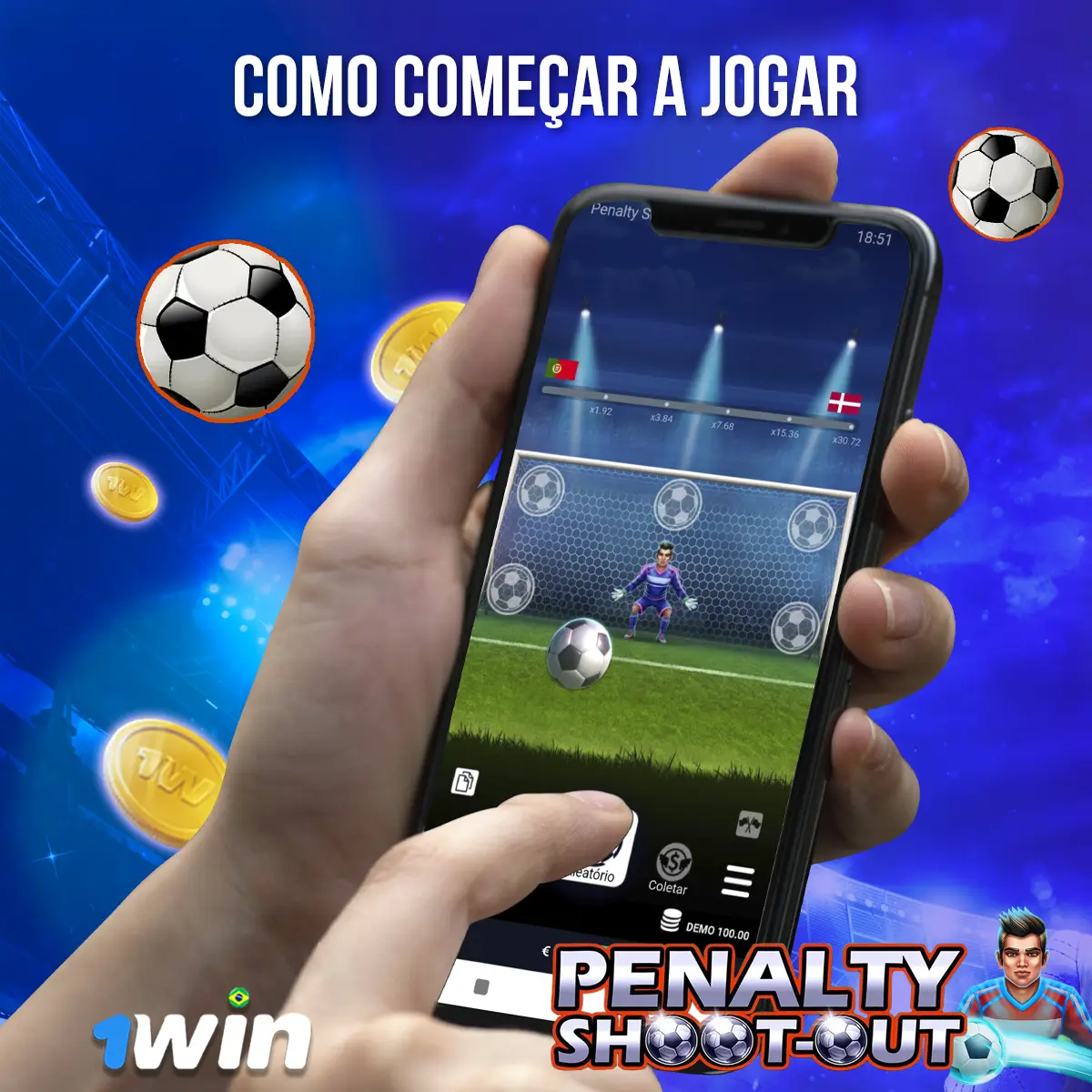 Como começar a jogar Penalty Shoot Out 1win